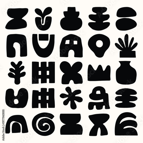 Abstract organic shapes collection in bold modern style