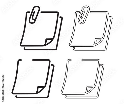 Document icon set. Paper document line icon set. File document symbol. vector illustration. transparent background.
