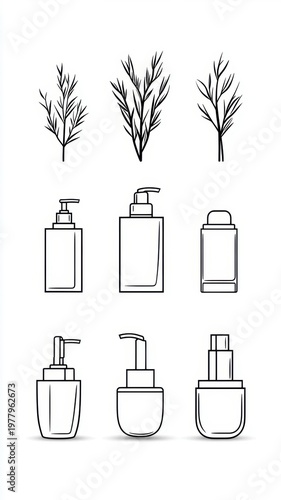 Hand drawn toilet cleaning icons collection of hand drawn icons representing toilet brush cleaning brush and soap for hygiene and maintenance