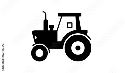 Farm tractor badge logo vector agriculture emblem design isolated on white background