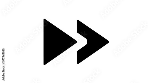 Free Download Black Solid Fast-Forward Icon Symbol on White Background - GFXLoad