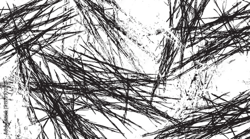 Black ink splash design creates a vintage grunge wall background effect with a textured dark paint border and grunge collage background featuring an array of textures and shapes. Overlay grunge textu