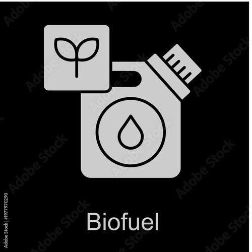 Biofuel White Vector Icon On Black Background