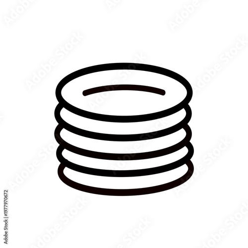 Plates vector icon, dishes icon  sign. Vector graphic, not Artificial Intelligence, logo illustration. Replaceable vector design.