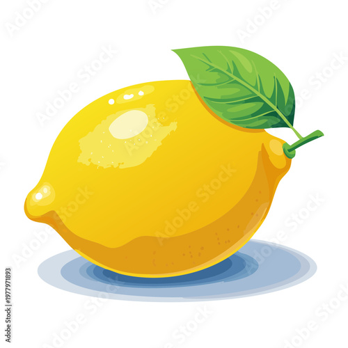 Ripe lemon for healthy organic vitamin C rich snack and refreshing summer citrus juice ingredient for wellness - Vector Illustration