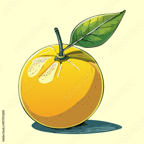 Bright yellow fruit for healthy organic vitamin rich snack and tropical food art for summer refreshing ideas - Vector Illustration