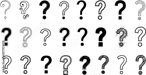 Question Mark Variety: Diverse Set of Hand-Drawn Inquiry Symbols