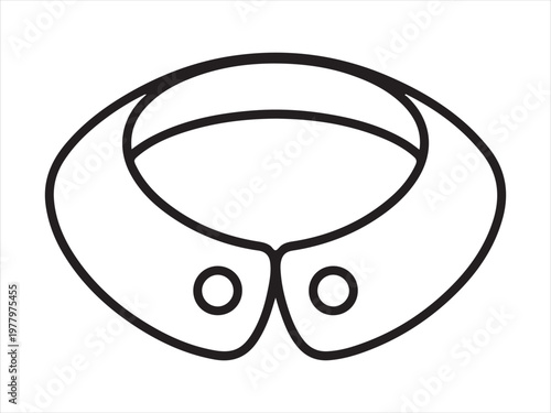 Dress collar line icon vector outline clothing fashion apparel symbol minimal design isolated on white background