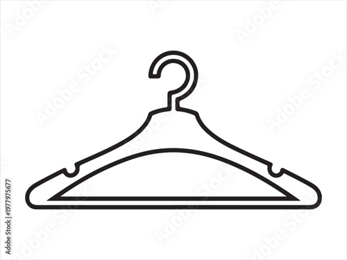 Clothes hanger icon vector logo design. Clothes hanger line icon vector outline wardrobe clothing symbol isolated on white background