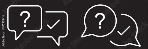 Comment question vector illustration icon set. flat and stroke style Collection. vectors graphic designs. information icon set. info button. info symbol flat style. Information icon collection. Info