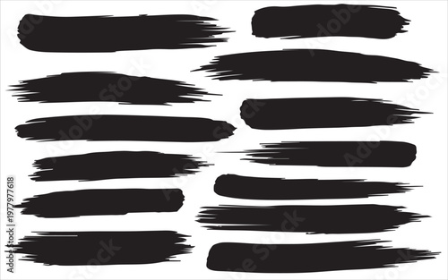 Title abstract brush strokes a collection of black paint swashes description this image features a variety of bold black brush