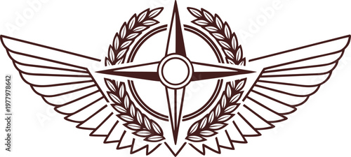 Peruvian air force insignia with stylized eagle and wings