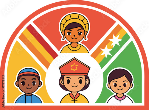 Singapore racial harmony day celebration with diverse children