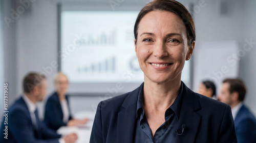 Businesswoman smiling