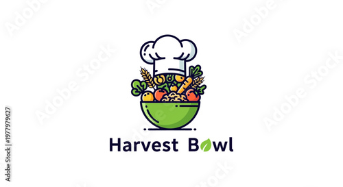 Colorful vegetables in bowl with chef.