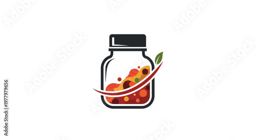 Jar filled with healthy organic spices.