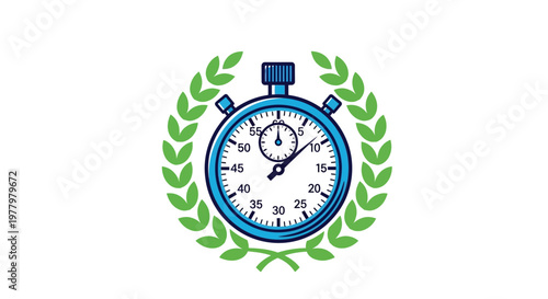 Stopwatch with laurel wreath decoration.