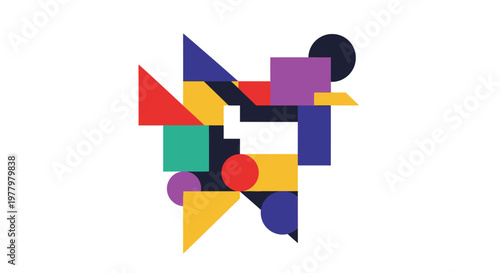 Colorful geometric shapes abstract composition.