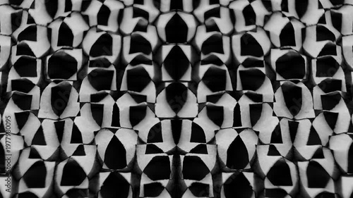 Dynamic abstract kaleidoscope pattern creating a symmetrical visual background for motion graphics and digital art projects