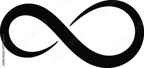 Infinity symbol eternal unlimited sign infinite endless loop forever continuum simple logo icon design.