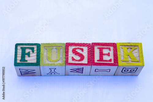 The South African slang phrase fusek visually displayed on a clear background with copy space