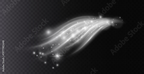 Air, wind effect isolated on transparent background. Airflow overlay fresh air for cleaning, cooling or changing the air. Wind Wave Effect.