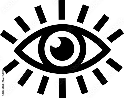 Mystic Celestial Eye With Stars And Cosmic Rays