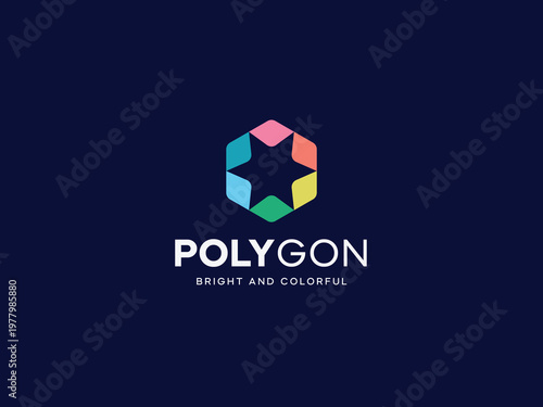 Colorful Polygon Geometric Shape Logo