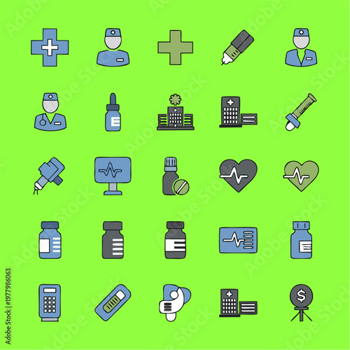 Medical and Healthcare Icons Collection for Digital and Print Media.
