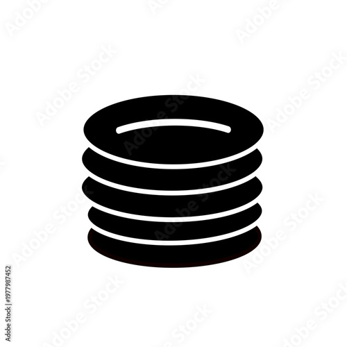 Plates vector icon, dishes icon  sign. Vector graphic, not Artificial Intelligence, logo illustration. Replaceable vector design.