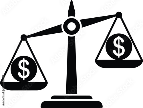 balanced scales with dollar signs