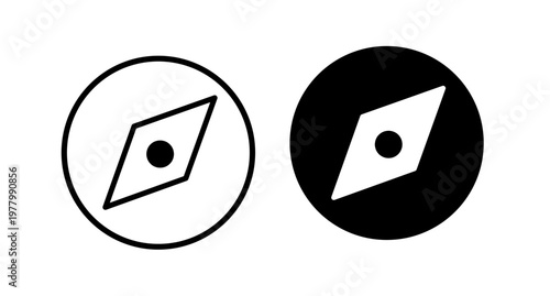 Minimalist Compass Vector Icon Set for Navigation and Adventure