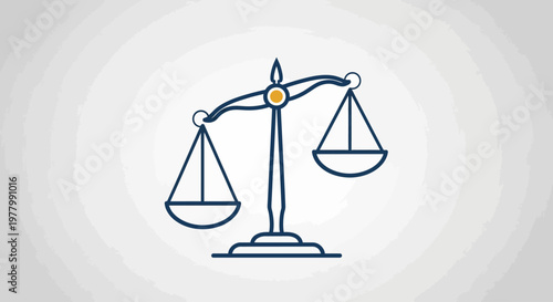 Simple Illustration of Justice Scales Symbolizing Law and Equity