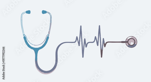 stethoscope on blue background, medical tool