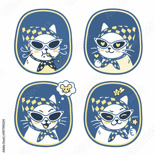 pin up retro cat logo