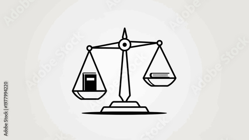 Balance scale with money and empty plate.