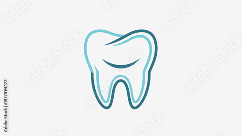 Dental Tooth Icon Outline Smiling Teeth.