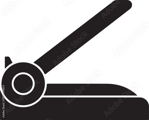 Manual paper cutter guillotine trimmer silhouette icon