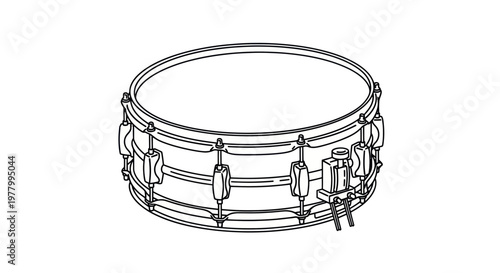 Line Art Snare Drum Illustration - Musical Instrument Icon