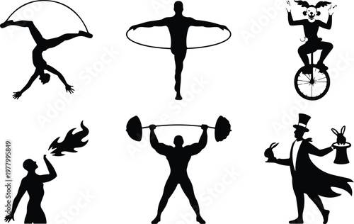 Circus Silhouette Icon Carnival Tent Outline Design