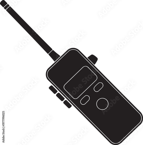 Walkie talkie two way radio communication device silhouette icon