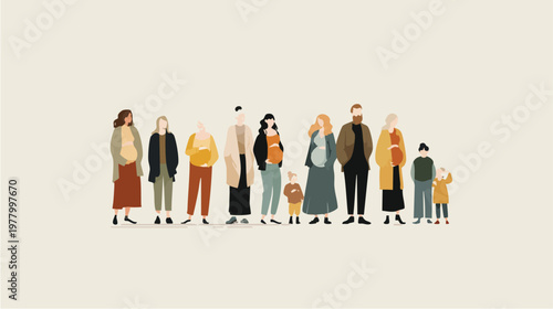 Diverse group of people standing together.