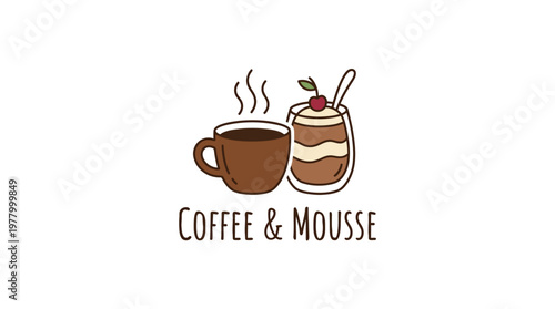 Coffee Cup and Dessert Mousse Logo