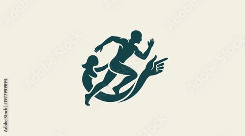 Silhouette Logo Depicting A Runner  Protector's Hand