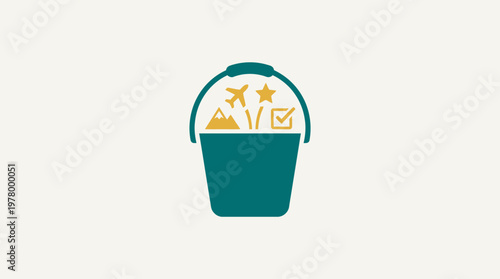 Bucket Filled with Travel Dreams Icon