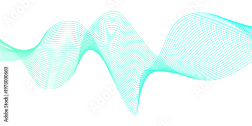 Abstract green gradient blend line technology business waves flow background. minimal paper grid web smooth line. digital vector web soundwave pattern texture.