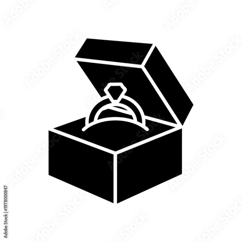 Diamond ring in a box, a symbol of proposal and love