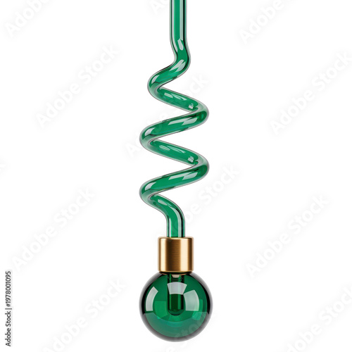 Green spiral pendant bulb