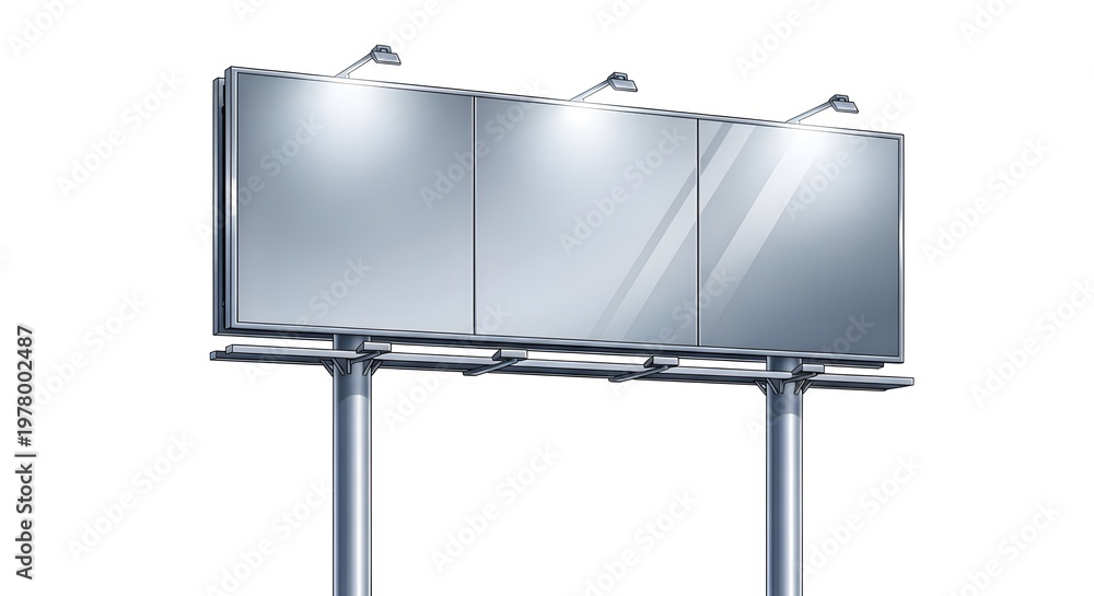 Obraz premium blank billboard with lights on a white background