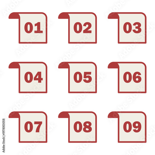 イラスト素材：ポイント,チラシ,ノート,数字,付箋,注目,注意,重要